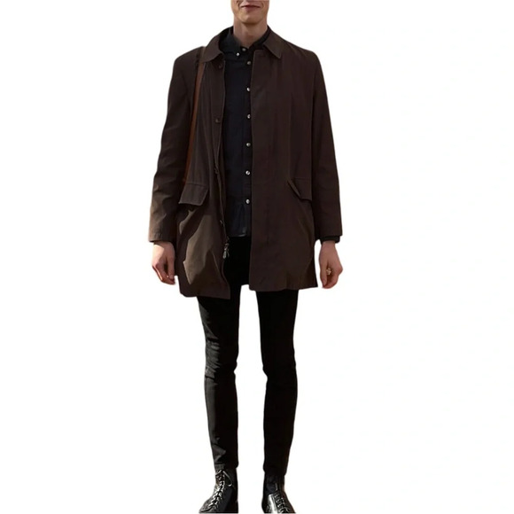 Vintage London Fog Brown Lined Trench  Coat with Collar Men’s Size Small - Picture 5 of 16